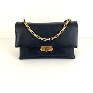 NWOT Michael Kors Dark Navy & Gold Leather Handbag